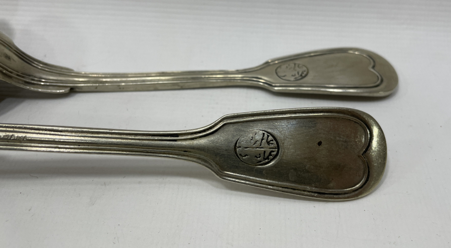 OSMANLI DÖNEMİ SARAY İŞİ ALİMZADE ÖMER EFENDİ YAZILI ÇATAL KAŞIK TAKIMI