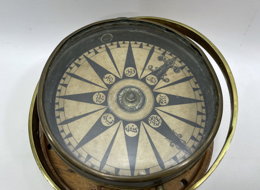 OSMANLI DÖNEMİ ÜZERİ OSMANLICA YAZILI ÇOK NADİR GEMİ PUSULASI