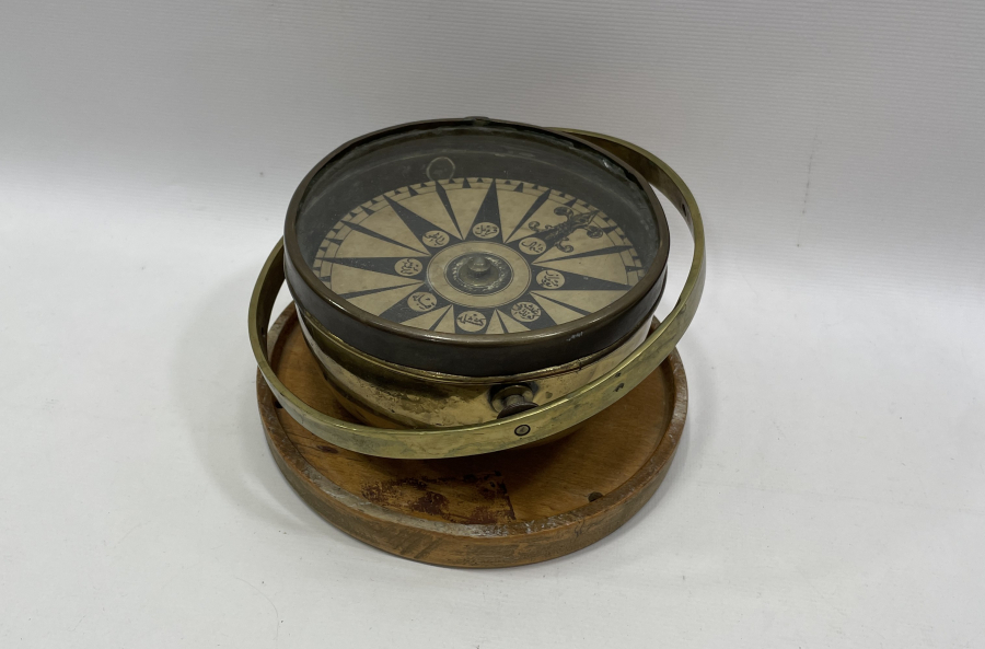 OSMANLI DÖNEMİ ÜZERİ OSMANLICA YAZILI ÇOK NADİR GEMİ PUSULASI