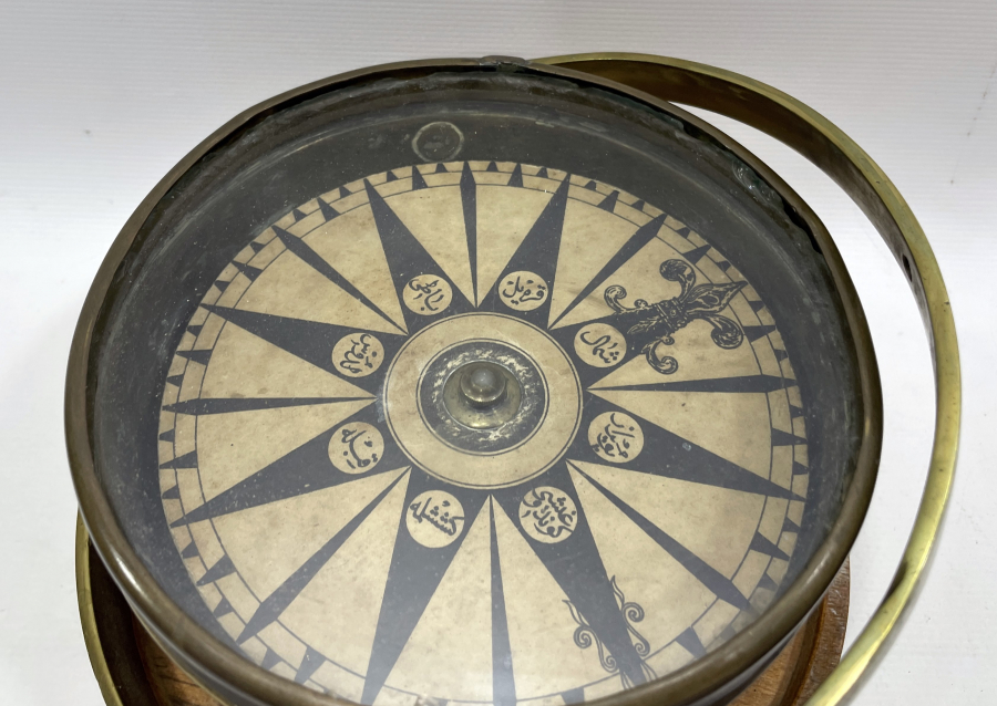 OSMANLI DÖNEMİ ÜZERİ OSMANLICA YAZILI ÇOK NADİR GEMİ PUSULASI