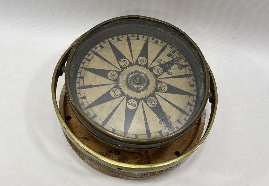 OSMANLI DÖNEMİ ÜZERİ OSMANLICA YAZILI ÇOK NADİR GEMİ PUSULASI