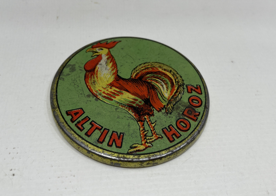 ALTIN HOROZ ASKER İŞİ ANTİKA CEP AYNASI