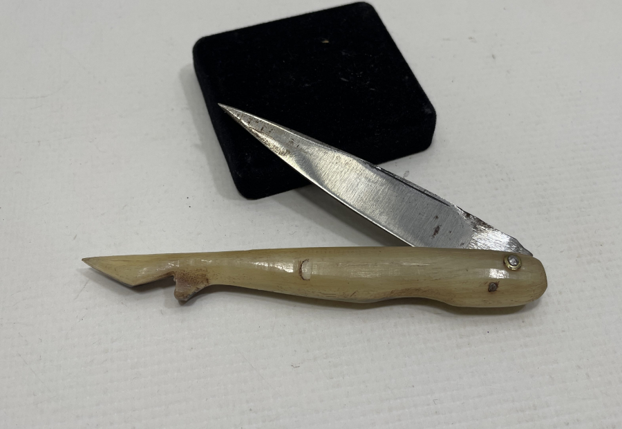 BOYNUZ SAPLI EL YAPIMI ANTİKA ÇAKI