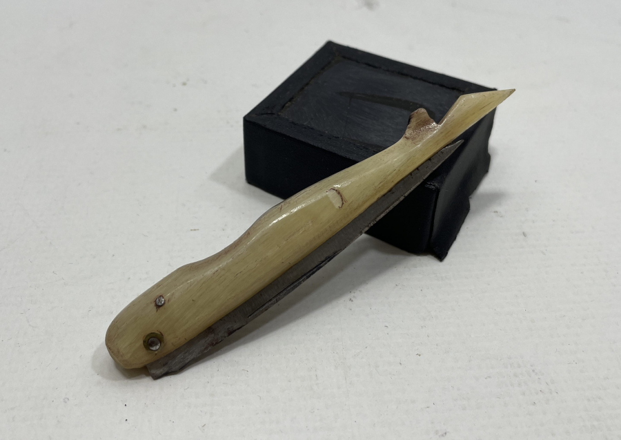 BOYNUZ SAPLI EL YAPIMI ANTİKA ÇAKI