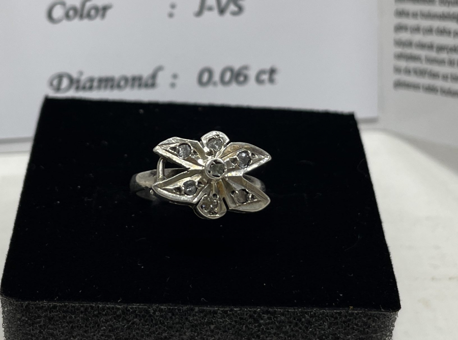 ELMAS TAŞLI ÖZEL YAPIM ANTİKA YÜZÜK