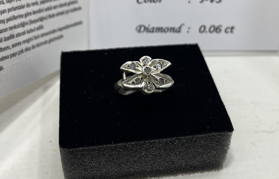 ELMAS TAŞLI ÖZEL YAPIM ANTİKA YÜZÜK