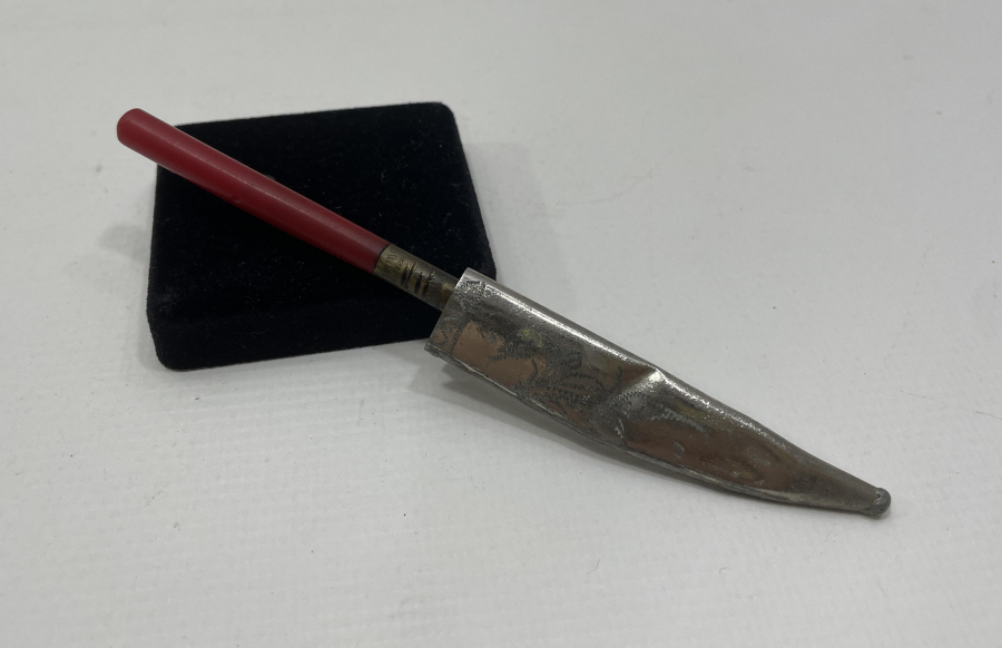 İKİ TARAFI OSMANLICA YAZILI ÇOK NADİR BURSA İŞİ MÜKAFAT KAMASI