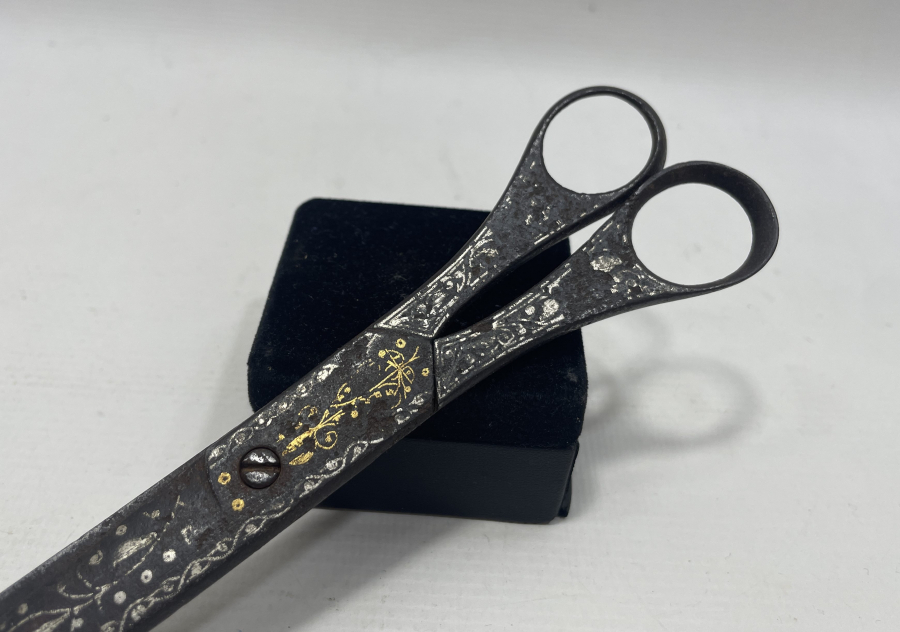 OSMANLI DÖNEMİ ALTIN VE GÜMÜŞ İŞLEMELİ NADİR HATTAT MAKASI