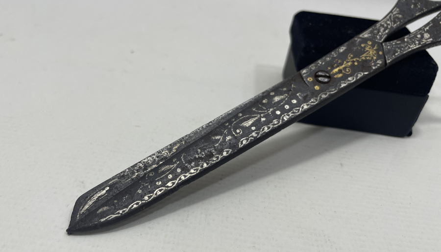 OSMANLI DÖNEMİ ALTIN VE GÜMÜŞ İŞLEMELİ NADİR HATTAT MAKASI