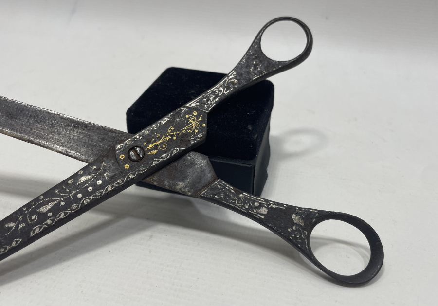 OSMANLI DÖNEMİ ALTIN VE GÜMÜŞ İŞLEMELİ NADİR HATTAT MAKASI