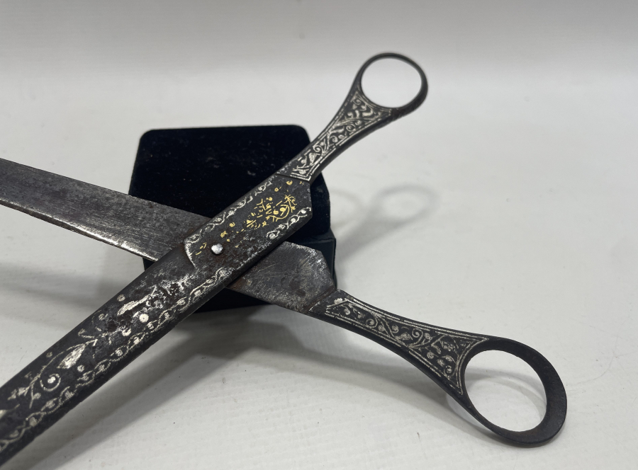 OSMANLI DÖNEMİ ALTIN VE GÜMÜŞ İŞLEMELİ NADİR HATTAT MAKASI