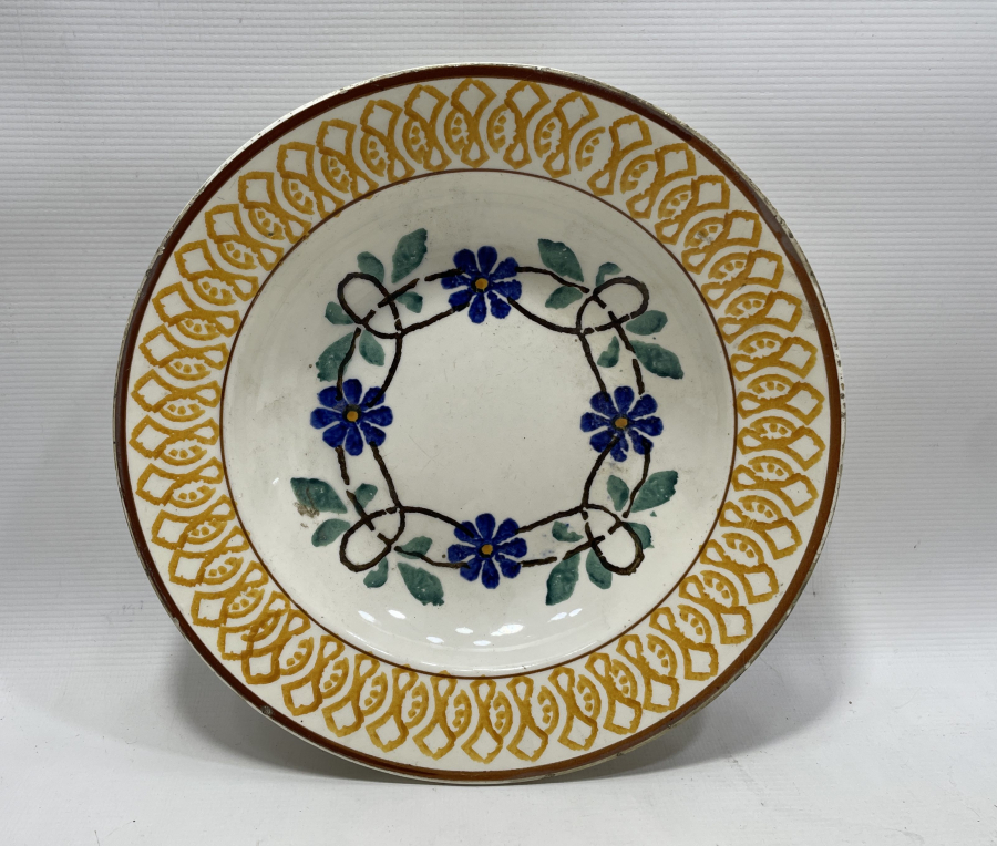 OSMANLI DÖNEMİ EL BOYAMA PORSELEN TABAK