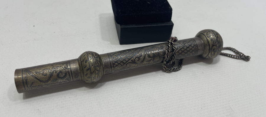 OSMANLI DÖNEMİ VAN İŞİ GÜMÜŞ ÜZERİ SAVAT İŞÇİLİKLİ ÇİL KONDİSYONDA KAMÇI SAPI