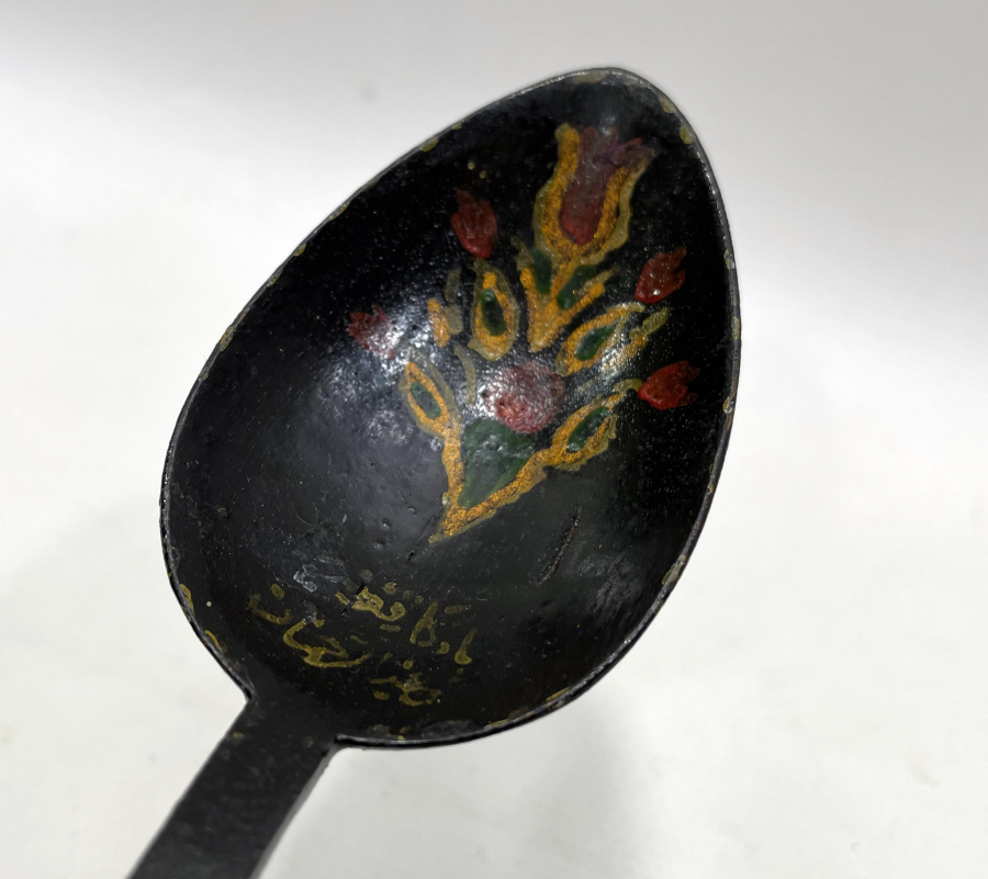 ÜZERİ OSMANLICA BEYİT YAZILI ÇOK NADİR EL YAPIMI TAHTA KAŞIK