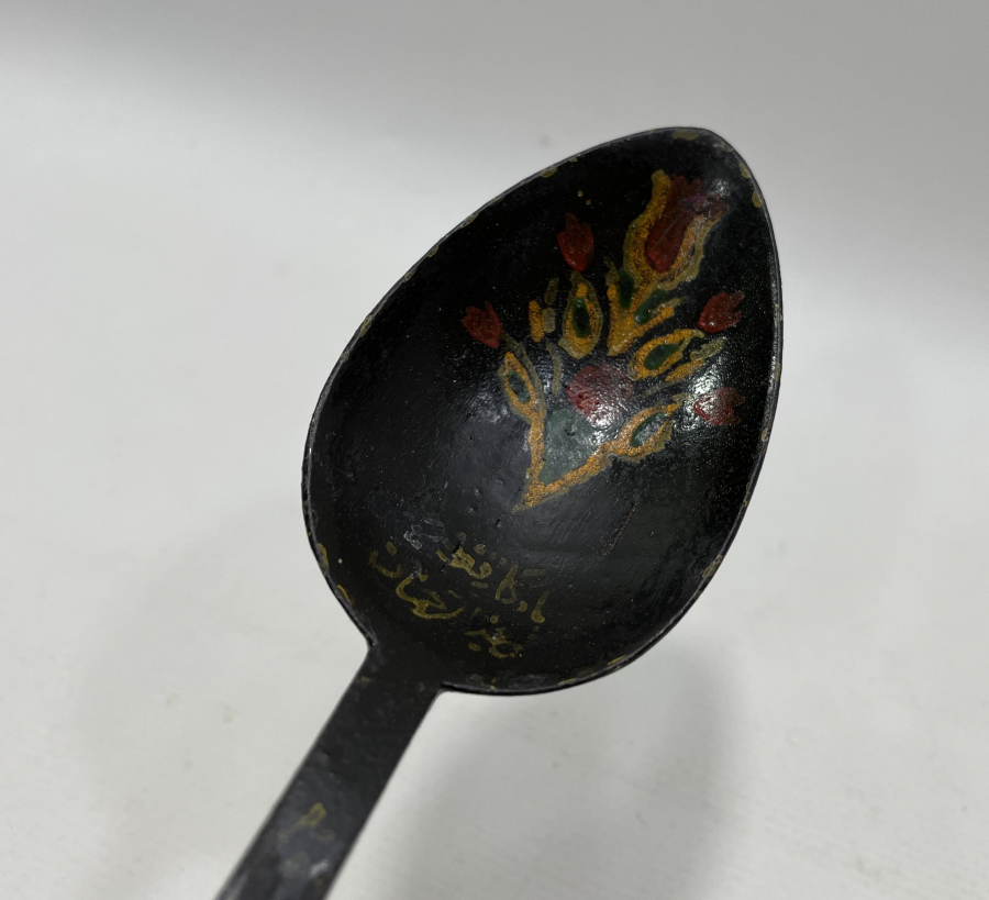 ÜZERİ OSMANLICA BEYİT YAZILI ÇOK NADİR EL YAPIMI TAHTA KAŞIK