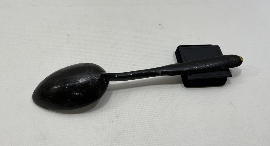 ÜZERİ OSMANLICA BEYİT YAZILI ÇOK NADİR EL YAPIMI TAHTA KAŞIK