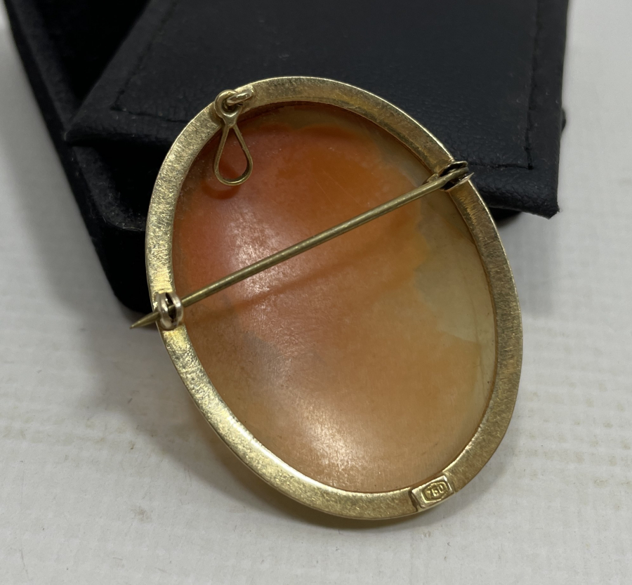 18 AYAR ALTIN KAMEO KOLYE - BROŞ