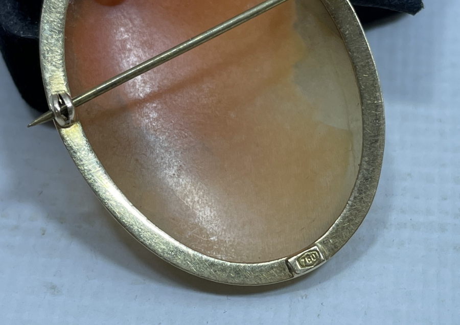 18 AYAR ALTIN KAMEO KOLYE - BROŞ