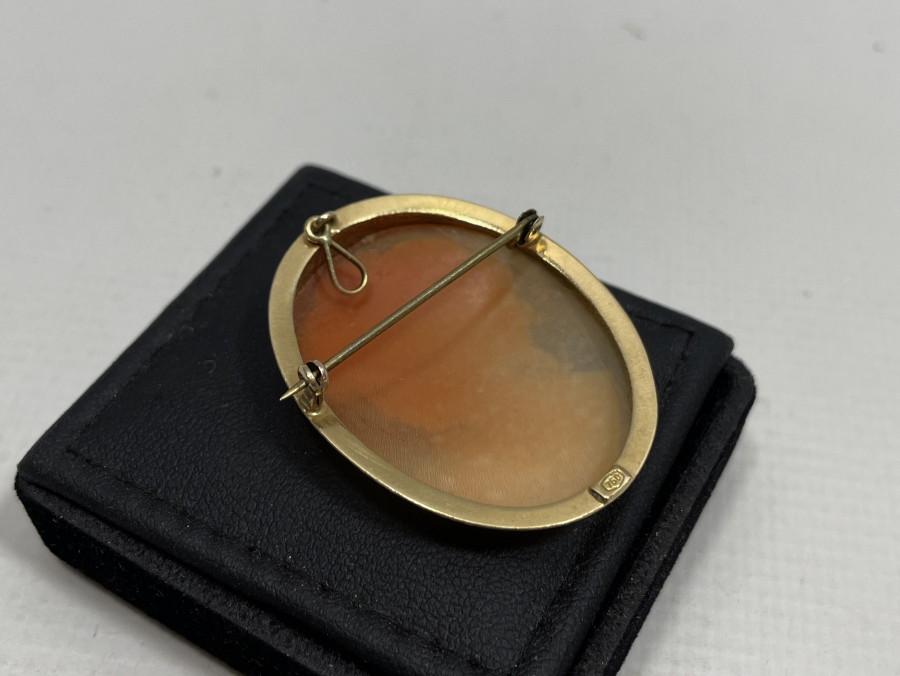 18 AYAR ALTIN KAMEO KOLYE - BROŞ