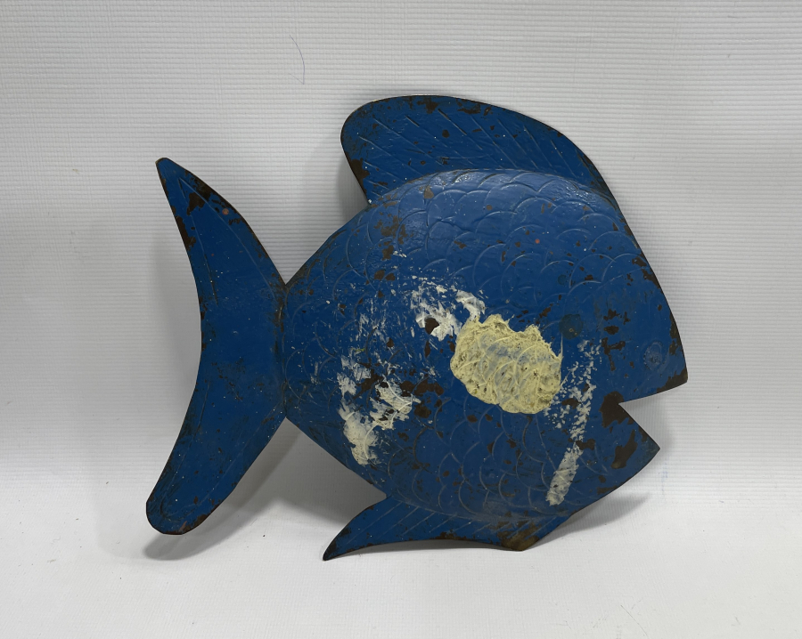 EL YAPIMI ANTİKA METAL BALIK FİGÜRÜ