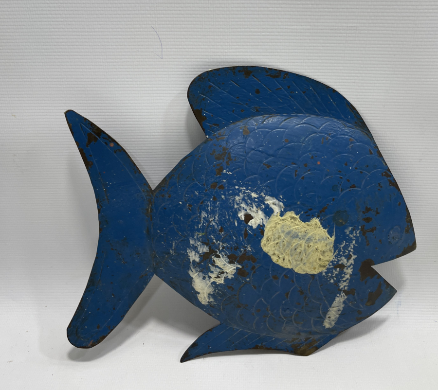 EL YAPIMI ANTİKA METAL BALIK FİGÜRÜ