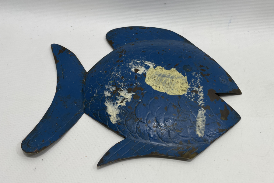 EL YAPIMI ANTİKA METAL BALIK FİGÜRÜ