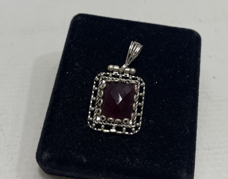 FASETA KESİM GÜMÜŞ KOLYE UCU