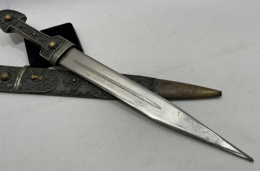 GÜMÜŞ KAPLAMA ANTİKA ÇERKES KAMASI