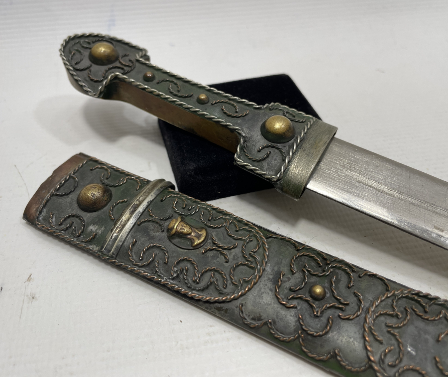 GÜMÜŞ KAPLAMA ANTİKA ÇERKES KAMASI