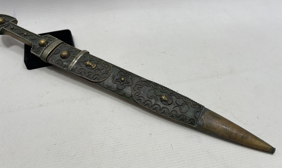 GÜMÜŞ KAPLAMA ANTİKA ÇERKES KAMASI