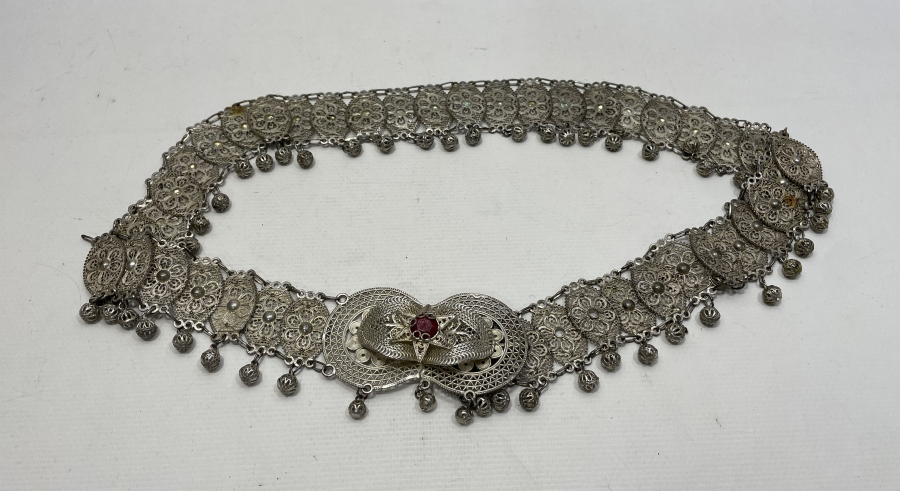 GÜMÜŞ KAPLAMA ANTİKA GELİN KEMERİ