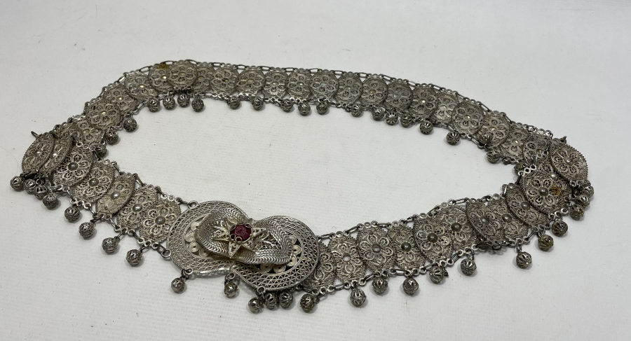 GÜMÜŞ KAPLAMA ANTİKA GELİN KEMERİ