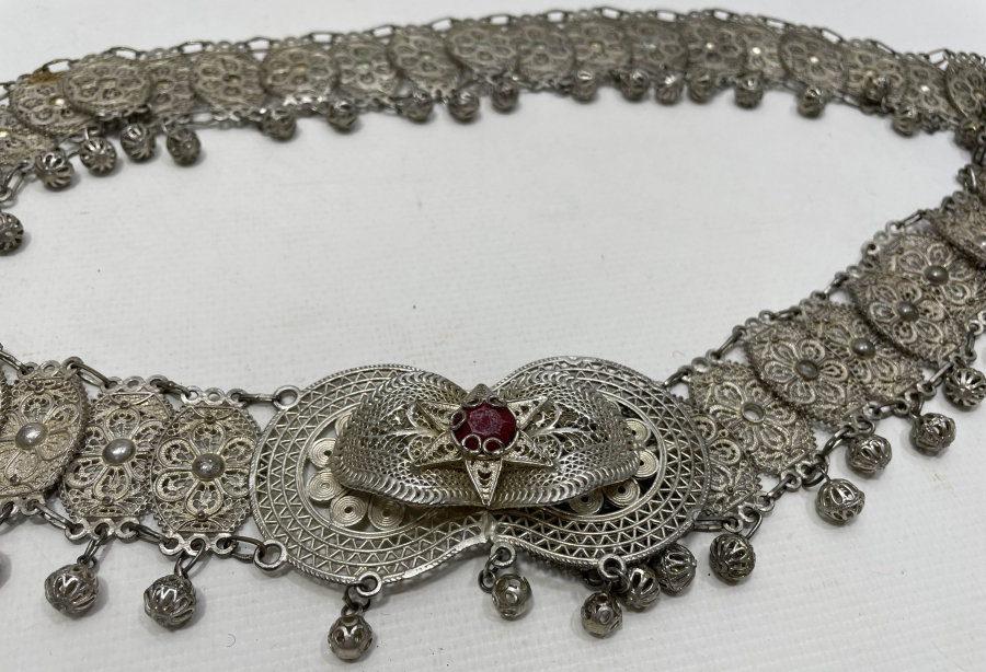 GÜMÜŞ KAPLAMA ANTİKA GELİN KEMERİ