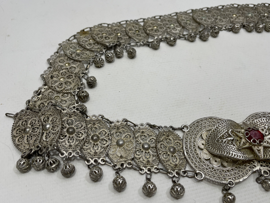 GÜMÜŞ KAPLAMA ANTİKA GELİN KEMERİ