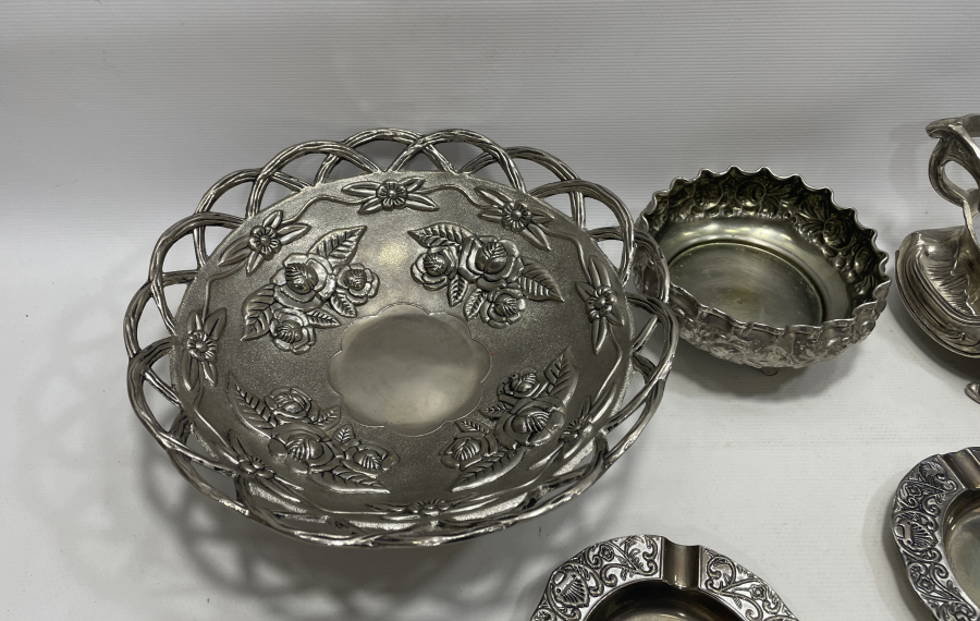 GÜMÜŞ KAPLAMA ANTİKA OBJE LOTU