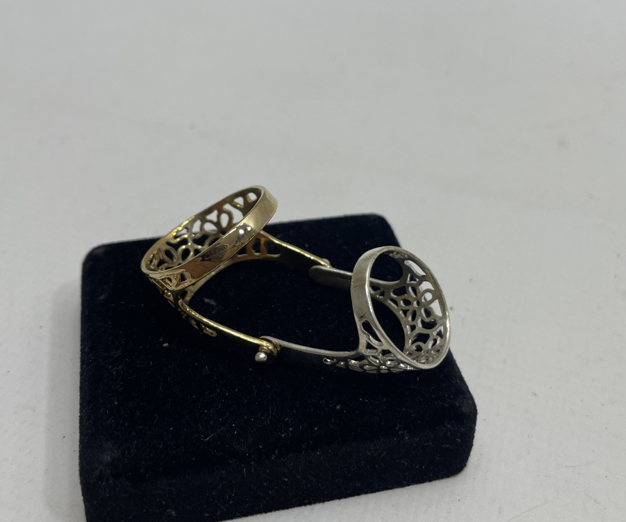 GÜMÜŞ ÜZERİ ALTIN KAPLAMA EKLEM YÜZÜĞÜ