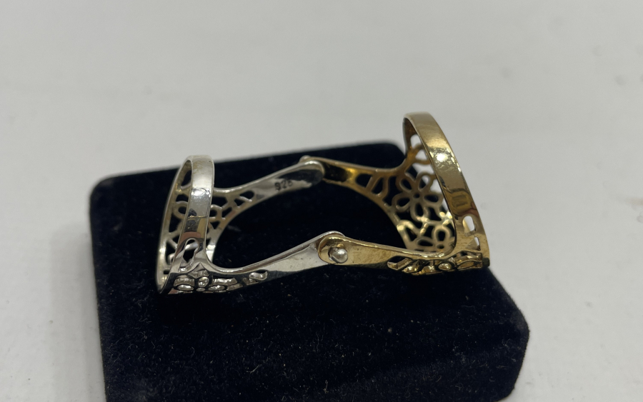 GÜMÜŞ ÜZERİ ALTIN KAPLAMA EKLEM YÜZÜĞÜ