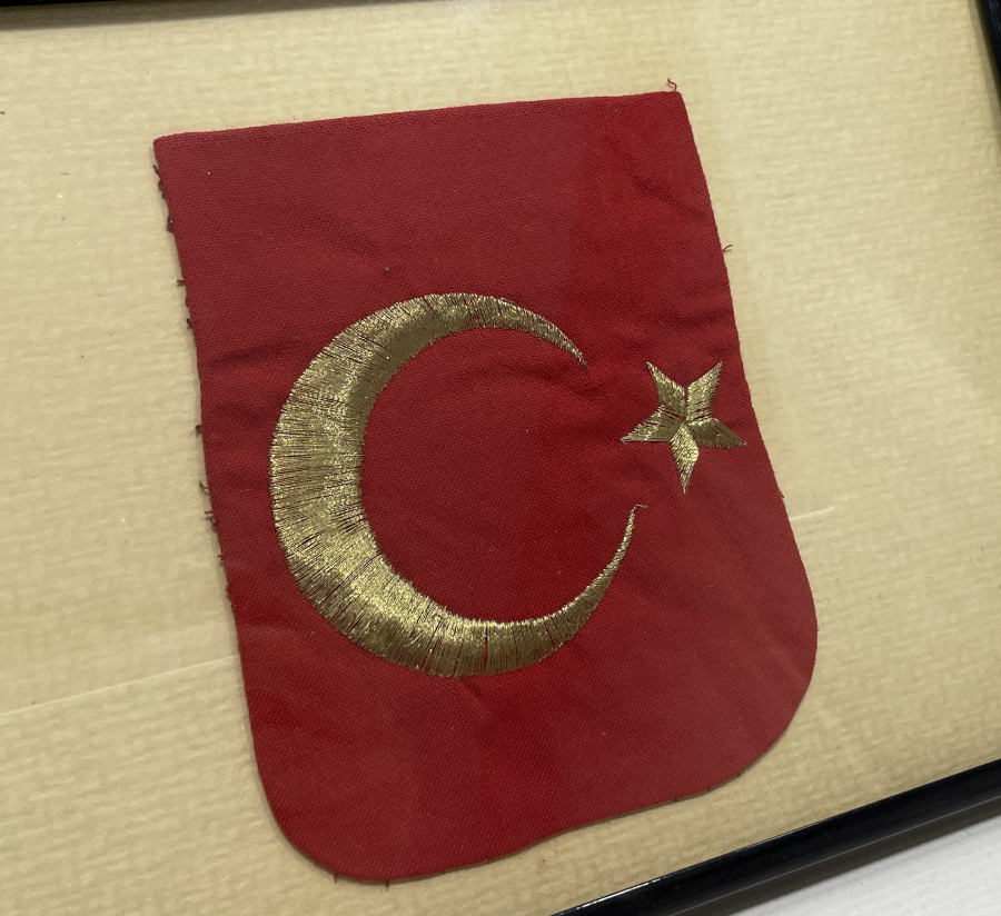 GÜMÜŞ ÜZERİ ALTIN VERMEYLİ AY YILDIZLI ASKERİ PEÇ