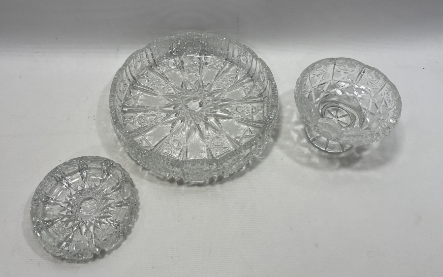 KRİSTAL KESME ANTİKA CAM OBJE LOTU