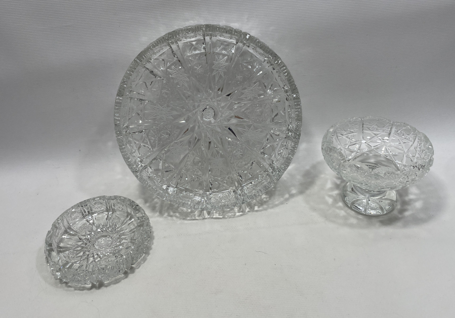 KRİSTAL KESME ANTİKA CAM OBJE LOTU