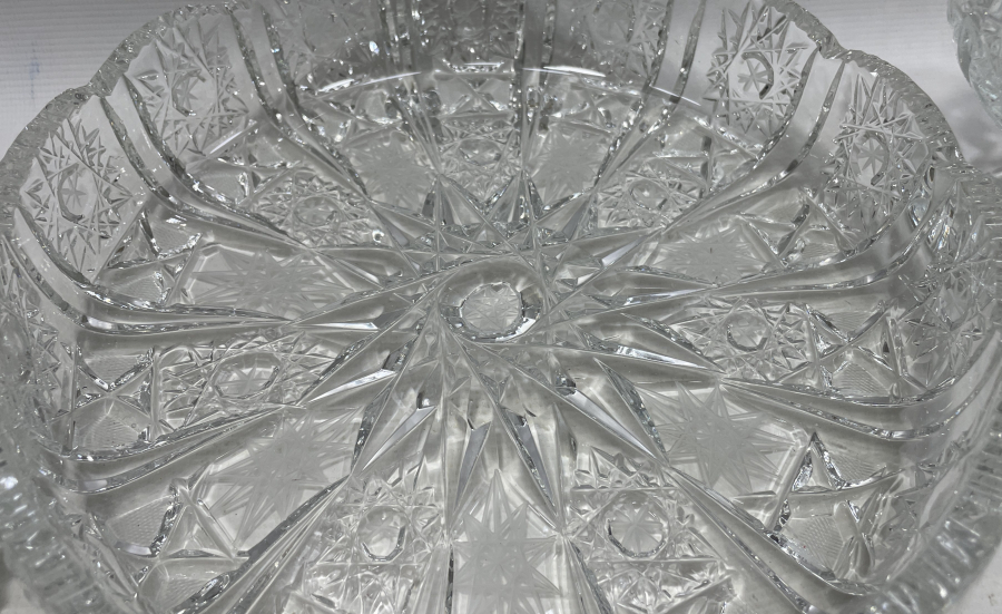 KRİSTAL KESME ANTİKA CAM OBJE LOTU