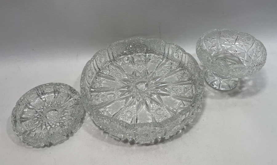 KRİSTAL KESME ANTİKA CAM OBJE LOTU