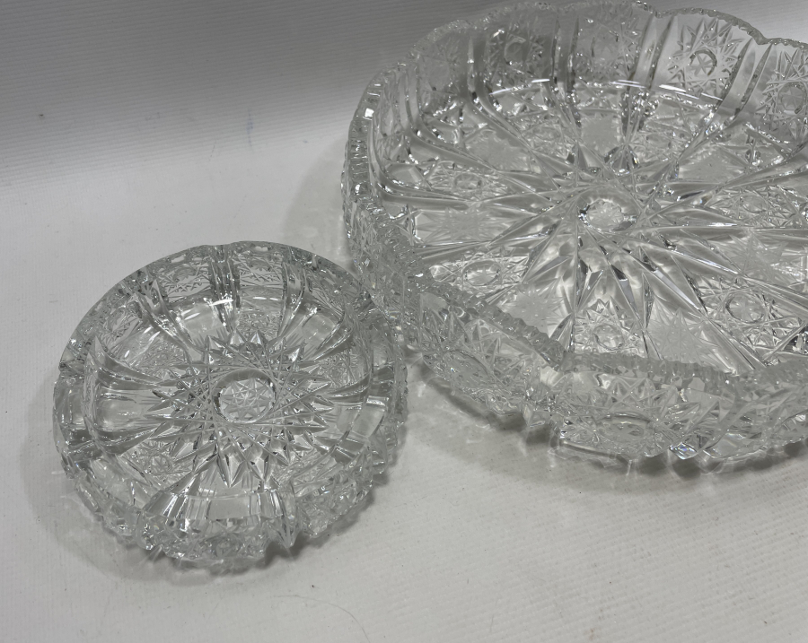 KRİSTAL KESME ANTİKA CAM OBJE LOTU