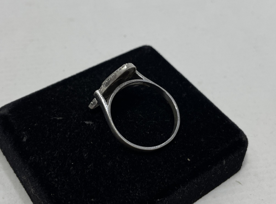 NALIN-I ŞERİF FORMUNDA SAVATLI GÜMÜŞ YÜZÜK