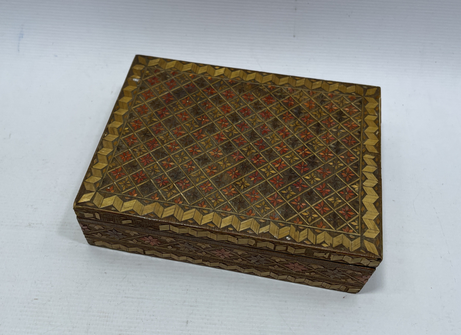 OSMANLI DÖNEMİ SAMAN İŞİ AHŞAP KUTU