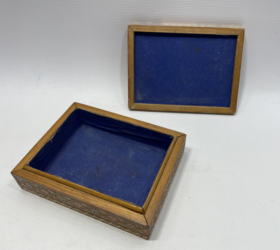 OSMANLI DÖNEMİ SAMAN İŞİ AHŞAP KUTU