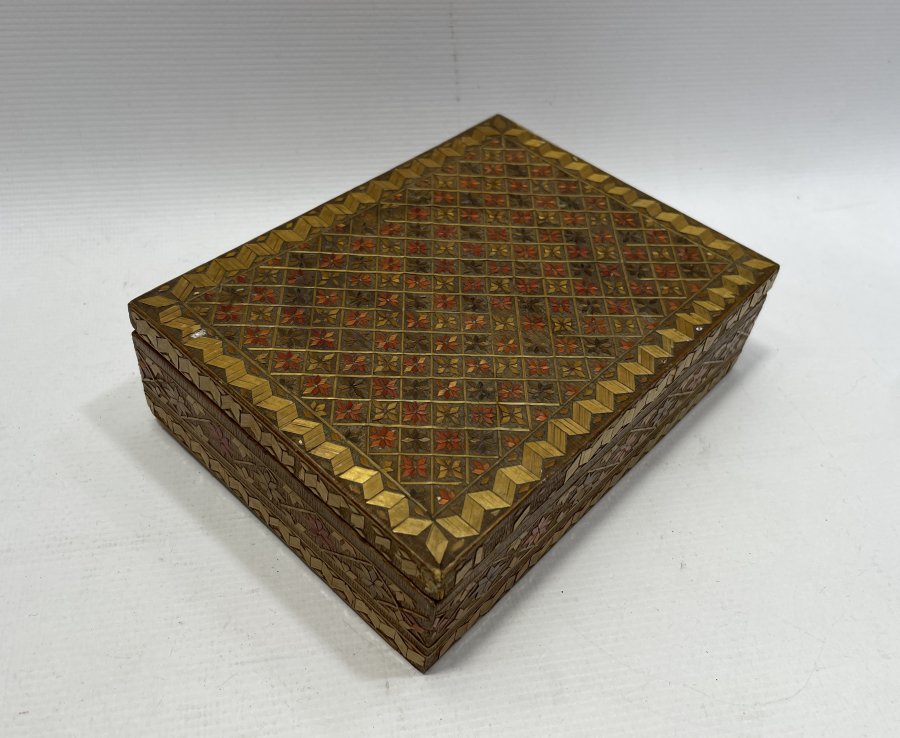 OSMANLI DÖNEMİ SAMAN İŞİ AHŞAP KUTU