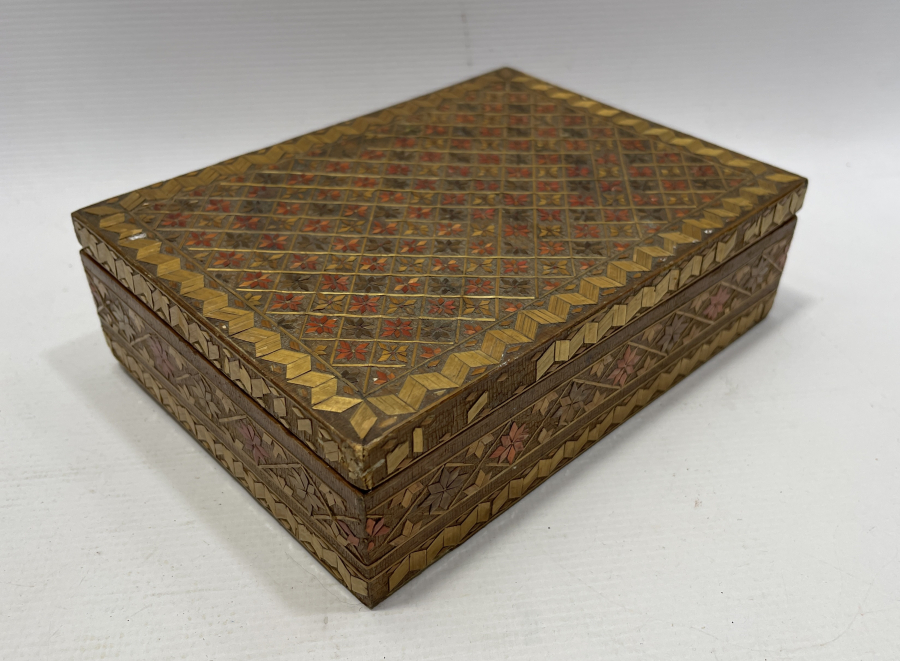 OSMANLI DÖNEMİ SAMAN İŞİ AHŞAP KUTU