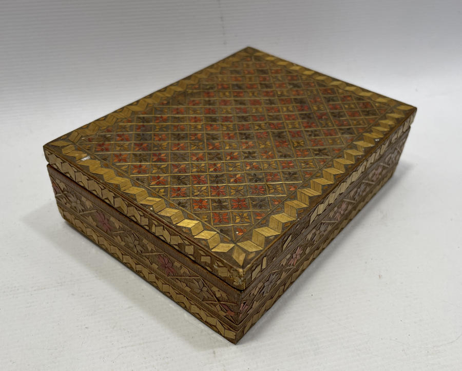 OSMANLI DÖNEMİ SAMAN İŞİ AHŞAP KUTU