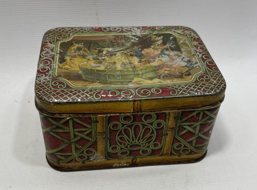 OSMANLI DÖNEMİ YAVRUYAN VE İSACYAN YAPIMI ÇOK NADİR ÇAY KUTUSU